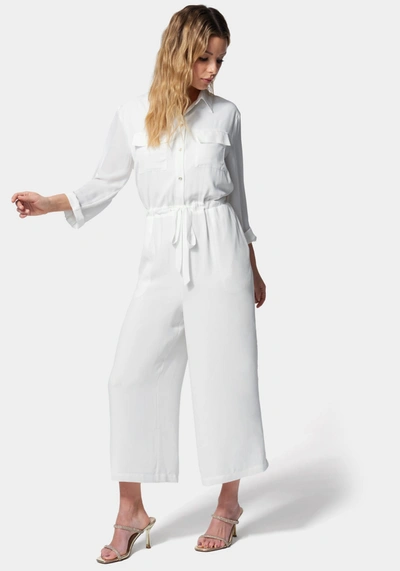 Bebe Utility Pocket Culotte Jumpsuit In Coconut Milk