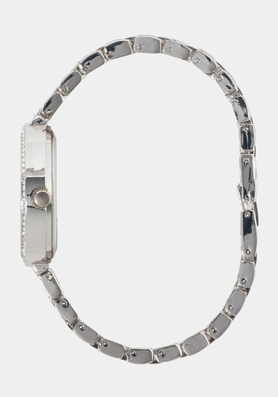 Bebe Silver Two Tone Pave Roman Numeral Watch In Two-tone Silver & Gun Metal
