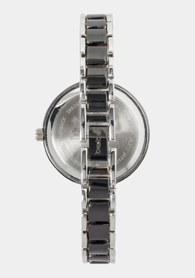 Shop Bebe Silver Two Tone Pave Roman Numeral Watch In Two-tone Silver & Gun Metal