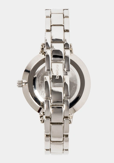 Shop Bebe Silver Crystal Bezel Roman Numeral Watch In Silvertone