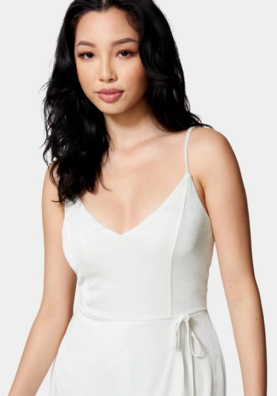 Bebe Wrap Skirt Romper In Coconut Milk