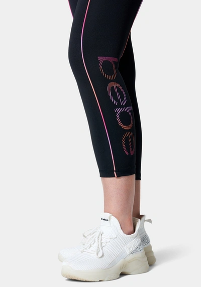 Bebe Gradient  Logo Ankle Legging In Hot Pink Gradient Combo