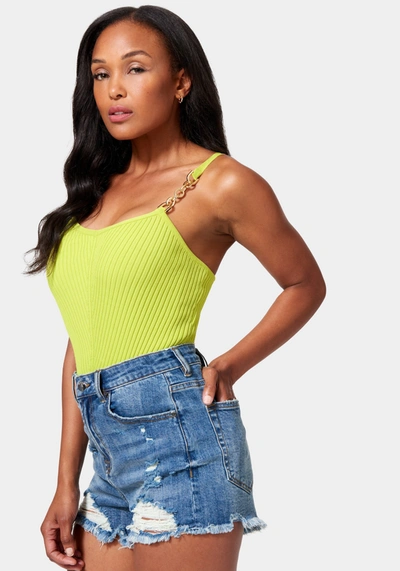 Bebe Hardware Strap Sweater Cami In Sulphur Spring