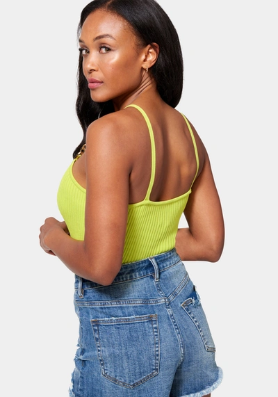 Bebe Hardware Strap Sweater Cami In Sulphur Spring