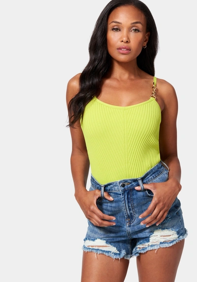 Bebe Hardware Strap Sweater Cami In Sulphur Spring