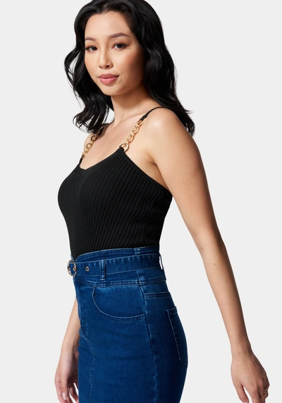 Bebe Hardware Strap Sweater Cami In Black