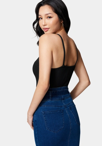 Bebe Hardware Strap Sweater Cami In Black