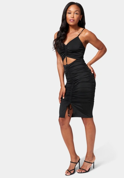 Bebe Ruched Front Knit Skirt In Black