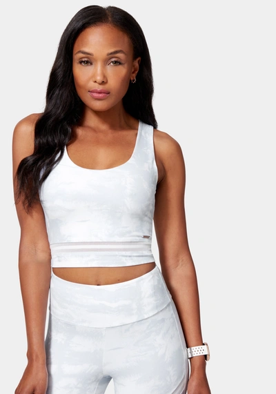 Bebe Logo Tank With Mesh Detail In Marble Mesh Print
