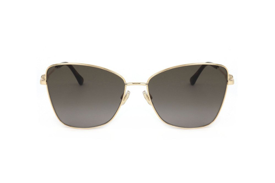 Shop Jimmy Choo Eyewear Butterfly Frame Sunglasses In Gold