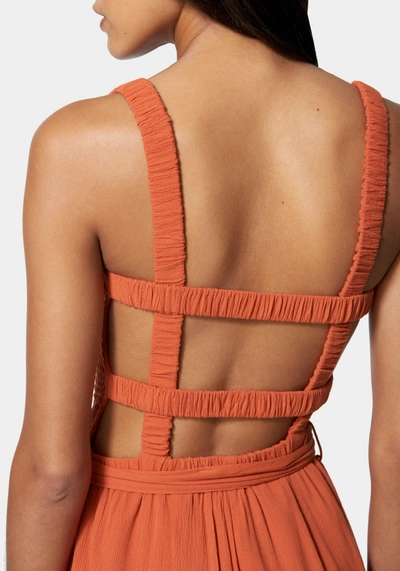 Shop Bebe Caged Back Culotte Jumpsuit In Hawaiian Sunset