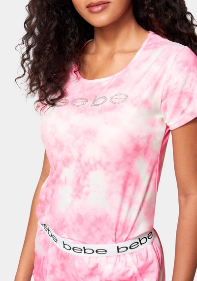 Bebe Printed Short Set In Light Pink