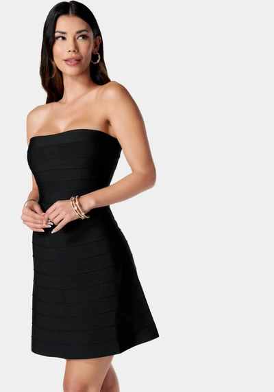 Bebe Bandage A-line Dress In Black