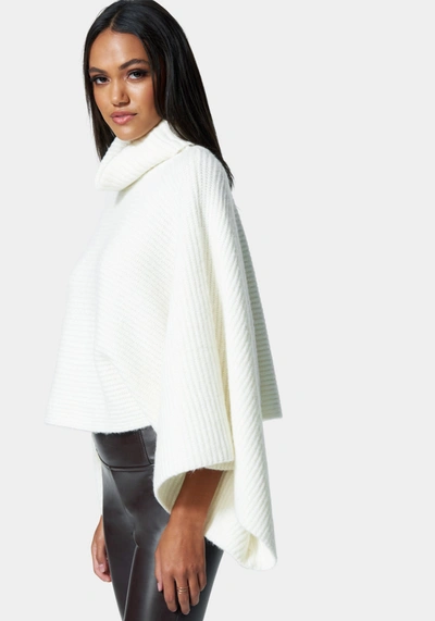 Shop Bebe Oversized Mock Neck Sweater In White Alyssum