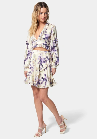 Bebe Yoryu Ruffle Skirt In Lily Print