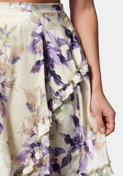 Shop Bebe Yoryu Ruffle Skirt In Lily Print