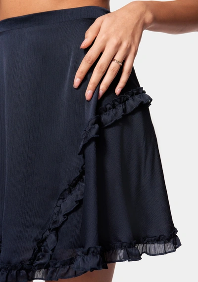 Bebe Yoryu Ruffle Skirt In Navy