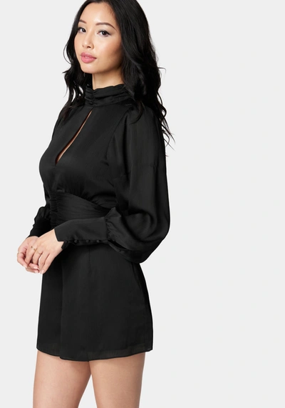Bebe Yoryu Keyhole Romper In Black