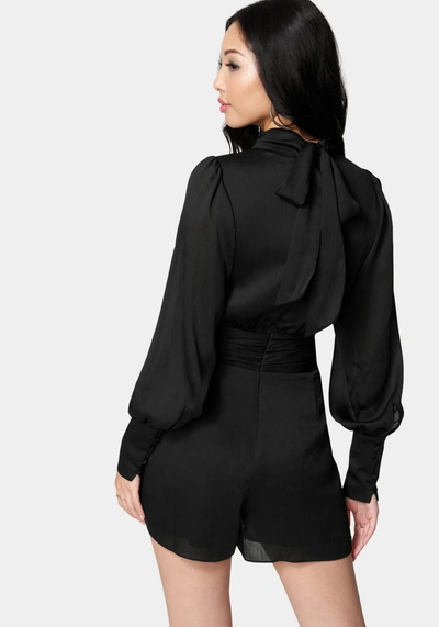 Bebe Yoryu Keyhole Romper In Black