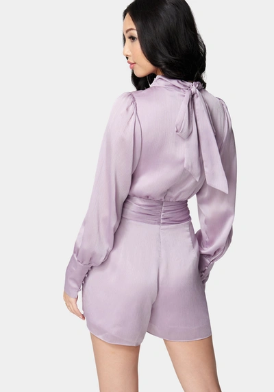 Shop Bebe Yoryu Keyhole Romper In Lavender