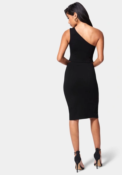 Shop Bebe Asymmetric Zipper Skirt In Black