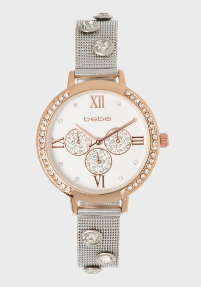 Shop Bebe Two-tone Crystal Band Watch
