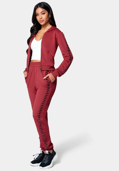 Bebe Scuba Embellished Jogger In Jester Red