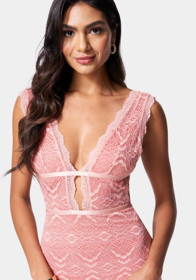 Bebe Lace Midi Dress In Rosette