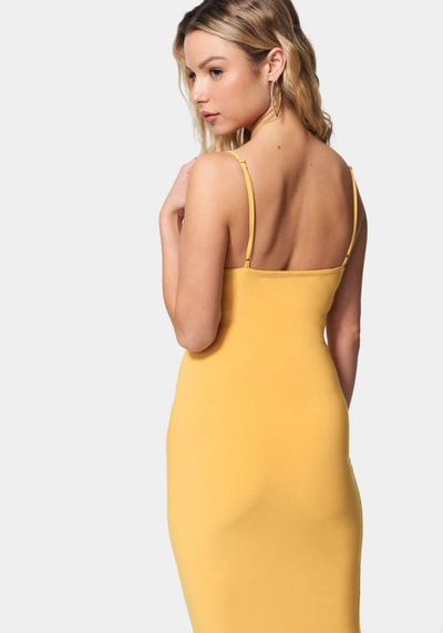 Shop Bebe Knit Tank Dress In Mustard