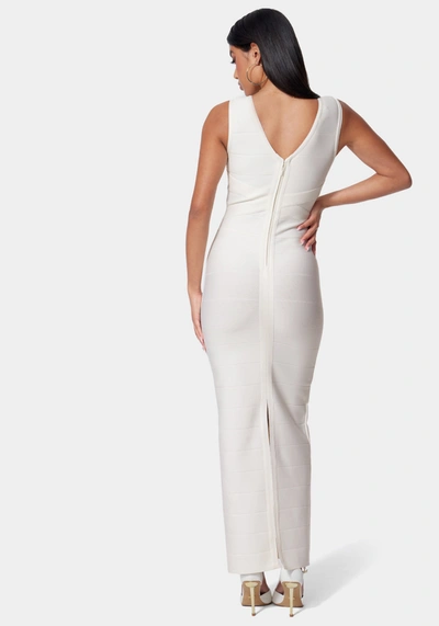 Bebe Luxe Bandage Double V Gown In Ivory