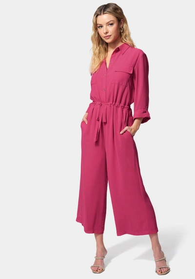 Shop Bebe Utility Pocket Culotte Jumpsuit In Innuendo