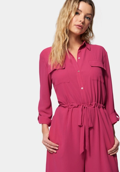 Bebe Utility Pocket Culotte Jumpsuit In Innuendo