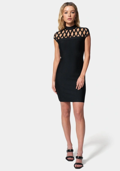 Bebe Caged Bandage Mini Dress In Jet Black | ModeSens