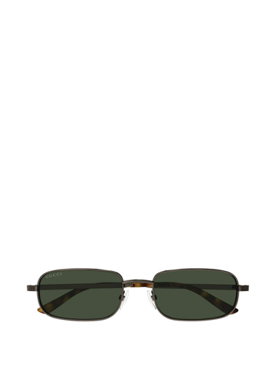 Shop Gucci Eyewear Rectangular Frame Sunglasses In Grey