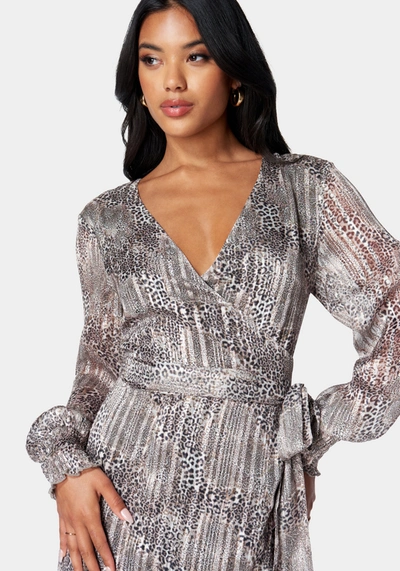 Shop Bebe Sparkle Wrap Dress In Multi