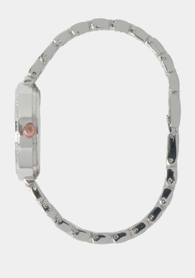 Bebe Silver Dial Crystal Bezel Watch In Two-tone Rose Gold-silver
