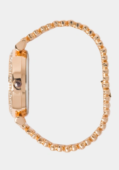 Shop Bebe Rose Dial Crystal Bezel Watch In Rose Gold