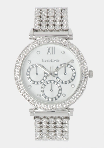 Shop Bebe Silver Dial Crystal Bezel Watch
