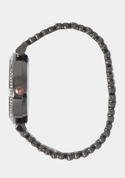 Bebe Gun Metal Dial Crystal Bezel Watch In Gun Metal