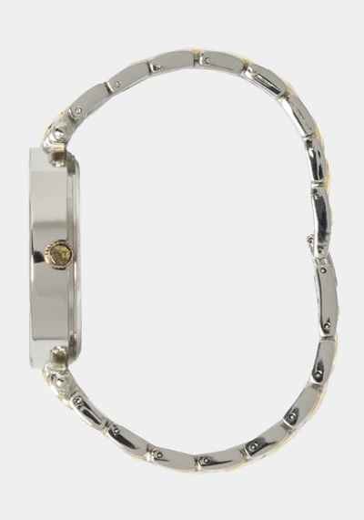 Bebe Silver Smooth Dial Smooth Bezel Watch In Two-tone Gold-silver