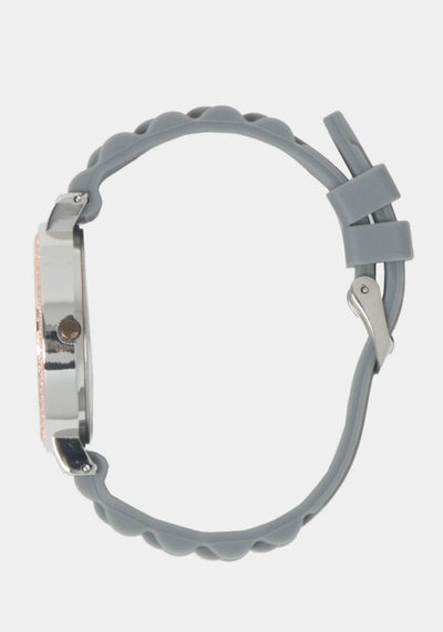Bebe Silver Dial Crystal Bezel Watch In Two-tone Rose Gold-grey