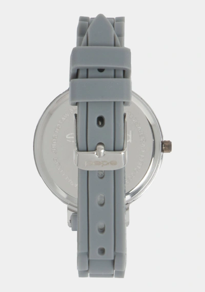 Bebe Silver Dial Crystal Bezel Watch In Two-tone Rose Gold-grey