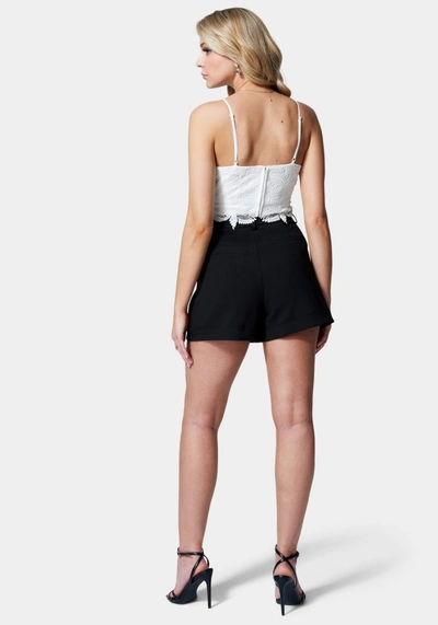 Bebe High Waist Woven Twill Short In Black