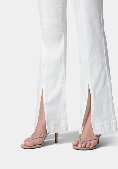 Shop Bebe High Waist Front Slit Wide Leg Jeans In Soft White Wash