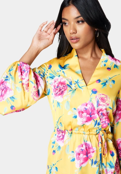 Bebe Ruffle Wrap Dress In Multi
