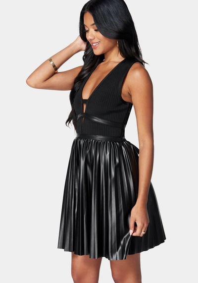 Shop Bebe Plunge Neck Tennis Dress In Black