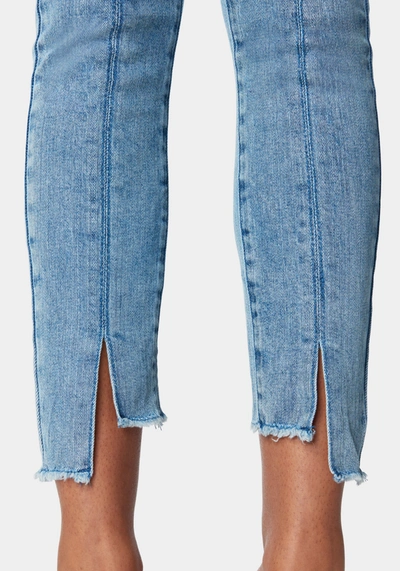 Bebe High Waist Skinny Leg Hi Lo Hem Jean In Ocean Blue Wash