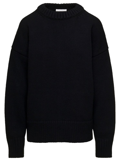 Shop The Row Crewneck Knit Sweater In Black