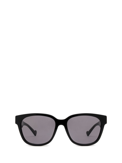 Shop Gucci Eyewear Low Nose Bridge Fit Sunglasses In Black
