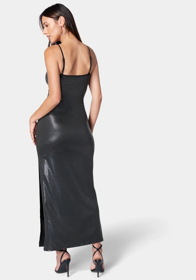Shop Bebe Hologram Maxi Dress In Black